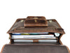 Ancona Leather Office Bag 15" - Dark Brown - Aaron Leather Goods