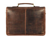 Ancona Leather Office Bag 15" - Brown - Aaron Leather Goods