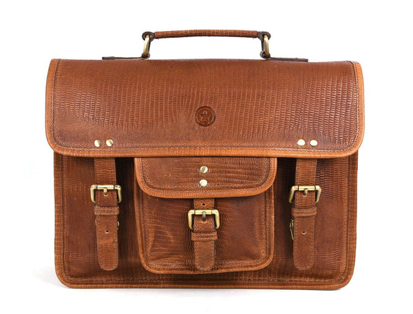 Aaron Leather Goods leather Briefcase & Organizer Combo - Aaron Leather Goods