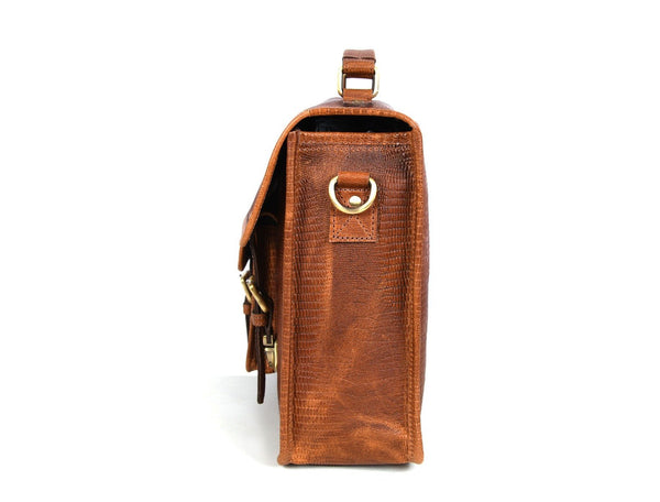 Ancona Leather Office Bag 15" - Gingerbread - Aaron Leather Goods