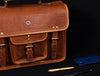 Ancona Leather Office Bag 15" - Gingerbread - Aaron Leather Goods