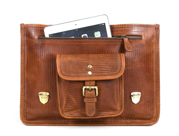 Aaron Leather Goods leather Briefcase & Organizer Combo - Aaron Leather Goods