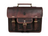 Ancona Leather Office Bag 15" - Walnut - Aaron Leather Goods