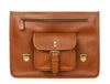 Aaron Leather Goods leather Briefcase & Organizer Combo- Brown - Aaron Leather Goods