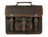 Ancona Leather Office Bag 15" - Brown - Aaron Leather Goods