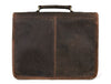 Aaron Leather Goods leather Briefcase & Organizer Combo- Brown - Aaron Leather Goods