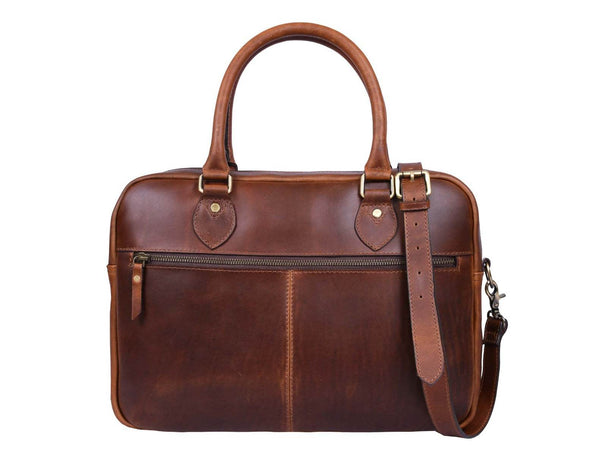 Madison Leather Office Bag - Lux Tan - Aaron Leather Goods