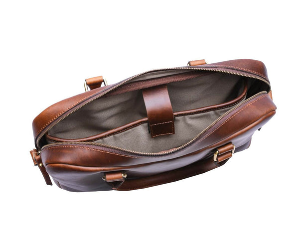 Madison Leather Office Bag - Lux Tan - Aaron Leather Goods