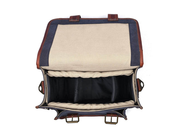 Lourdes Canvas Camera Bag - Gray - Aaron Leather Goods