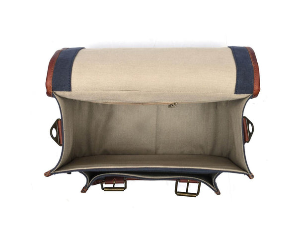 Lourdes Canvas Camera Bag - Gray - Aaron Leather Goods