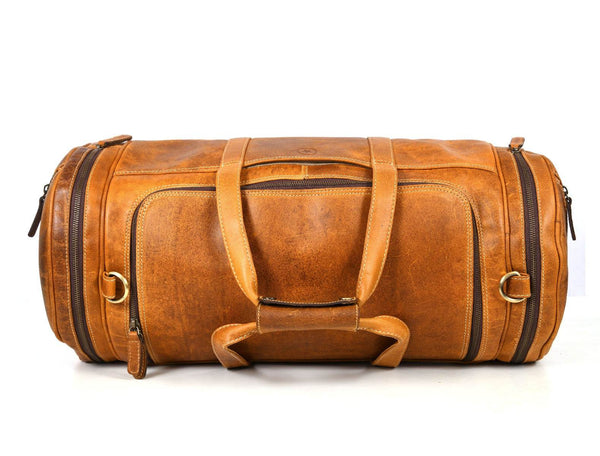 Cordoba Leather Barrel Bag - Tangerine - Aaron Leather Goods