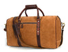 Pomona Leather Suede Weekender Bag - Brown - Aaron Leather Goods