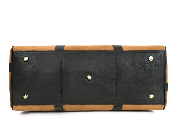 Vermont Leather Suede Weekender Bag - Brown - Aaron Leather Goods