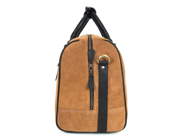 Vermont Leather Suede Weekender Bag - Brown - Aaron Leather Goods