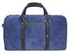 Pomona Leather Suede Weekender Bag - Blue - Aaron Leather Goods