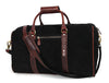 Pomona Leather Suede Weekender Bag - Black - Aaron Leather Goods