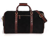 Pomona Leather Suede Weekender Bag - Black - Aaron Leather Goods
