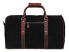 Pomona Leather Suede Weekender Bag - Black - Aaron Leather Goods