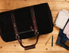 Pomona Leather Suede Weekender Bag - Black - Aaron Leather Goods