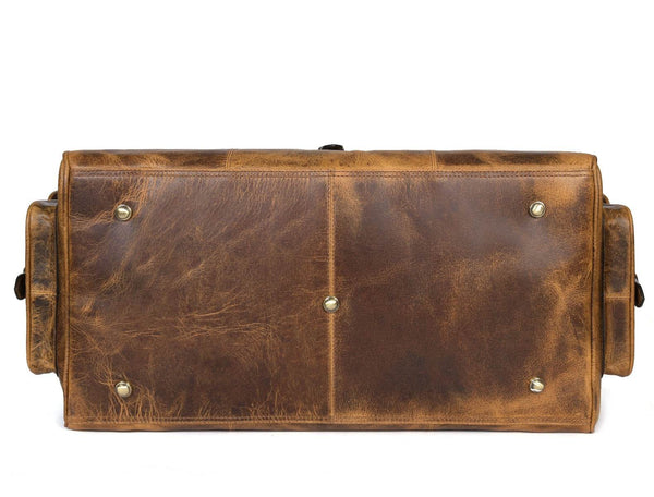 Acoma Leather Travel Bag - Caramel (TB-20 ) - Aaron Leather Goods