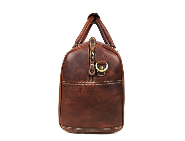 Taranto Leather Weekender Bag - Tan - Aaron Leather Goods