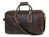 Austin Leather Overnight Bag with Wallet & Toiletry Bag Combo - Dark Brown - Aaron Leather Goods