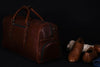 Austin Leather Overnight Bag - Walnut - Aaron Leather Goods