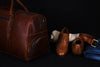 Austin Leather Overnight Bag - Walnut - Aaron Leather Goods
