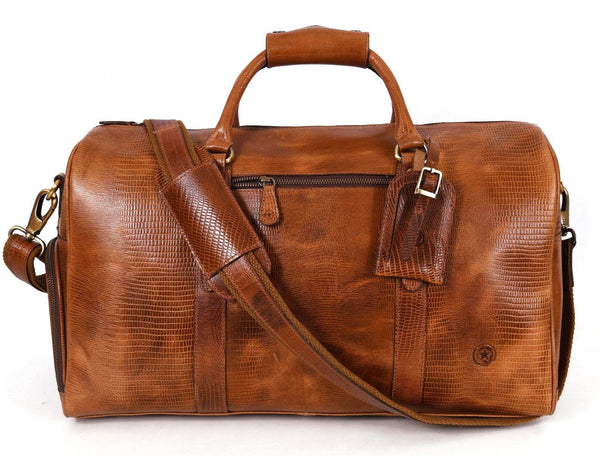 Austin Leather Overnight Bag - Cerulian - Aaron Leather Goods