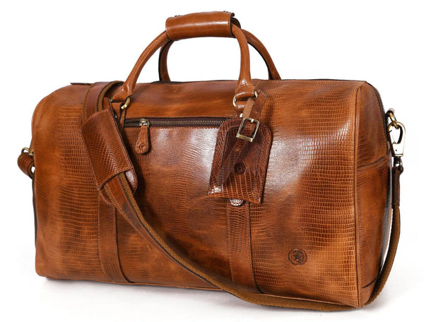Austin Leather Overnight Bag - Cerulian - Aaron Leather Goods