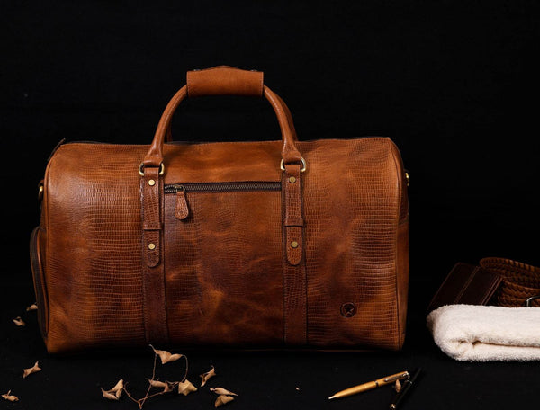 Austin Leather Overnight Bag - Cerulian - Aaron Leather Goods