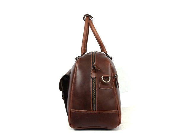 Bordeaux Leather Duffle Bag – Walnut Brown - Aaron Leather Goods