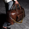 Bordeaux Leather Duffle Bag – Walnut Brown - Aaron Leather Goods