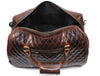 Ascend Quilted Leather Trolley Bag- Brown - Aaron Leather Goods