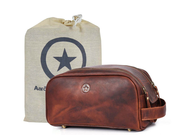 Omaha Leather Toiletry Bag - CFG - Aaron Leather Goods