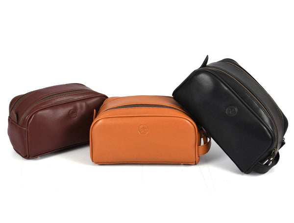 Omaha Leather Toiletry Bag - Multicolor - Aaron Leather Goods