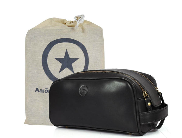 Omaha Leather Toiletry Bag - Multicolor - Aaron Leather Goods
