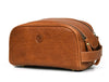 Omaha Leather Toiletry Bag - Tawny Brown - Aaron Leather Goods