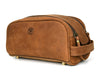 Omaha Leather Toiletry Bag - Tortilla Brown - Aaron Leather Goods