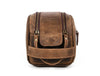 Omaha Leather Toiletry Bag - Brown - Aaron Leather Goods