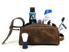 Omaha Leather Toiletry Bag - Brown - Aaron Leather Goods
