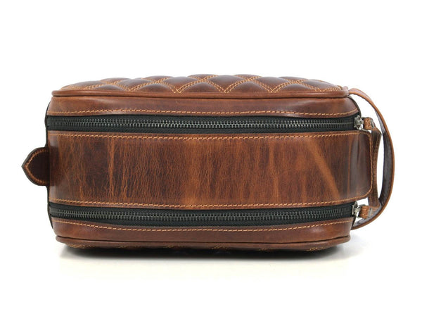 Ample Glide Quilted Leather Toiletry Bag - Aaron Leather Goods