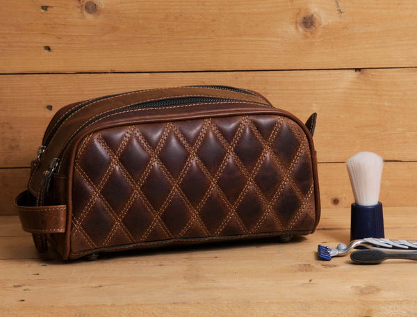 Ample Glide Quilted Leather Toiletry Bag - Aaron Leather Goods