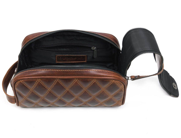 Ample Glide Quilted Leather Toiletry Bag - Aaron Leather Goods