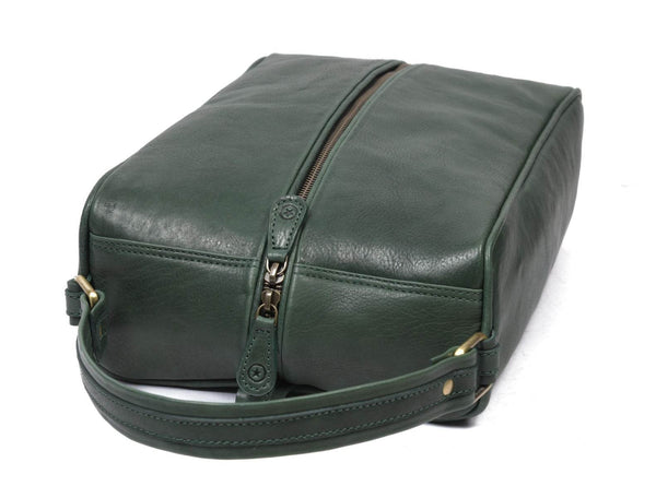 Andalusia Leather Shoe Bag - Green - Aaron Leather Goods
