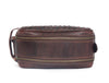 Dallas Upcycled Leather Toiletry Bag - Walnut - Aaron Leather Goods