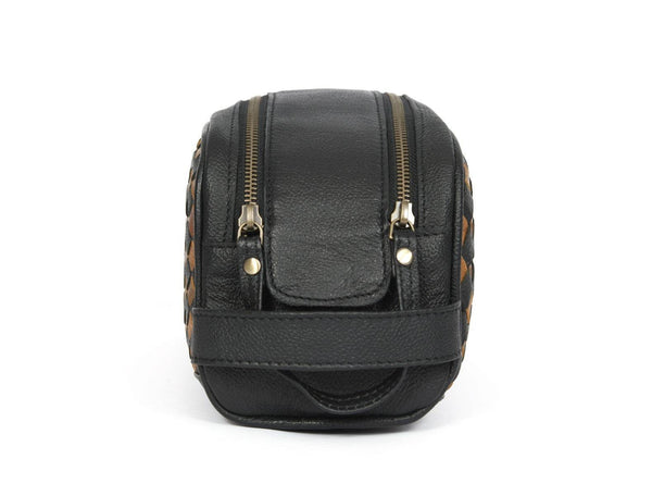Dallas Upcycled Leather Toiletry Bag - Aaron Leather Goods