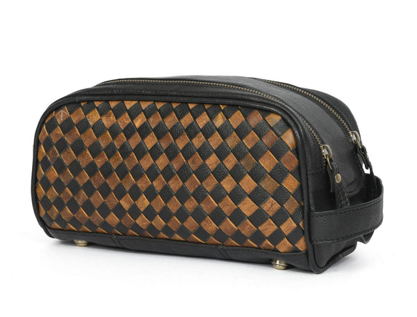 Dallas Upcycled Leather Toiletry Bag - Aaron Leather Goods