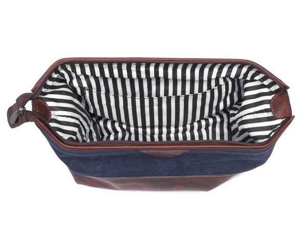 Rogue Leather Canvas Washbag - Aaron Leather Goods