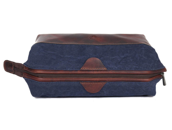 Rogue Leather Canvas Washbag - Aaron Leather Goods
